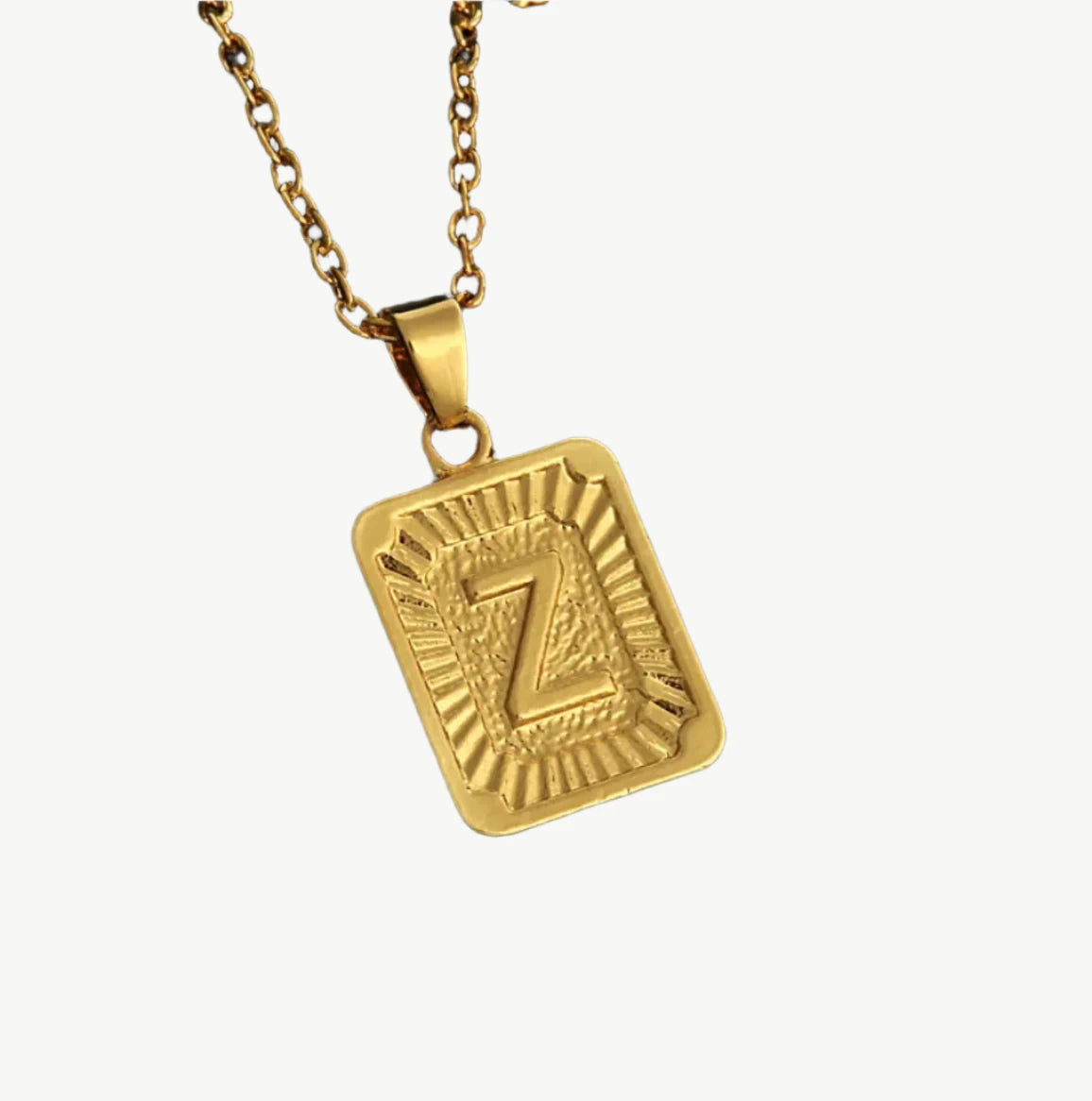 Vintage Gold Letter Pendant Necklace