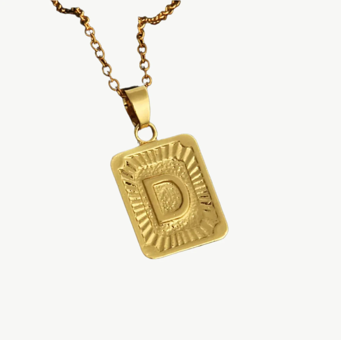 Vintage Gold Letter Pendant Necklace