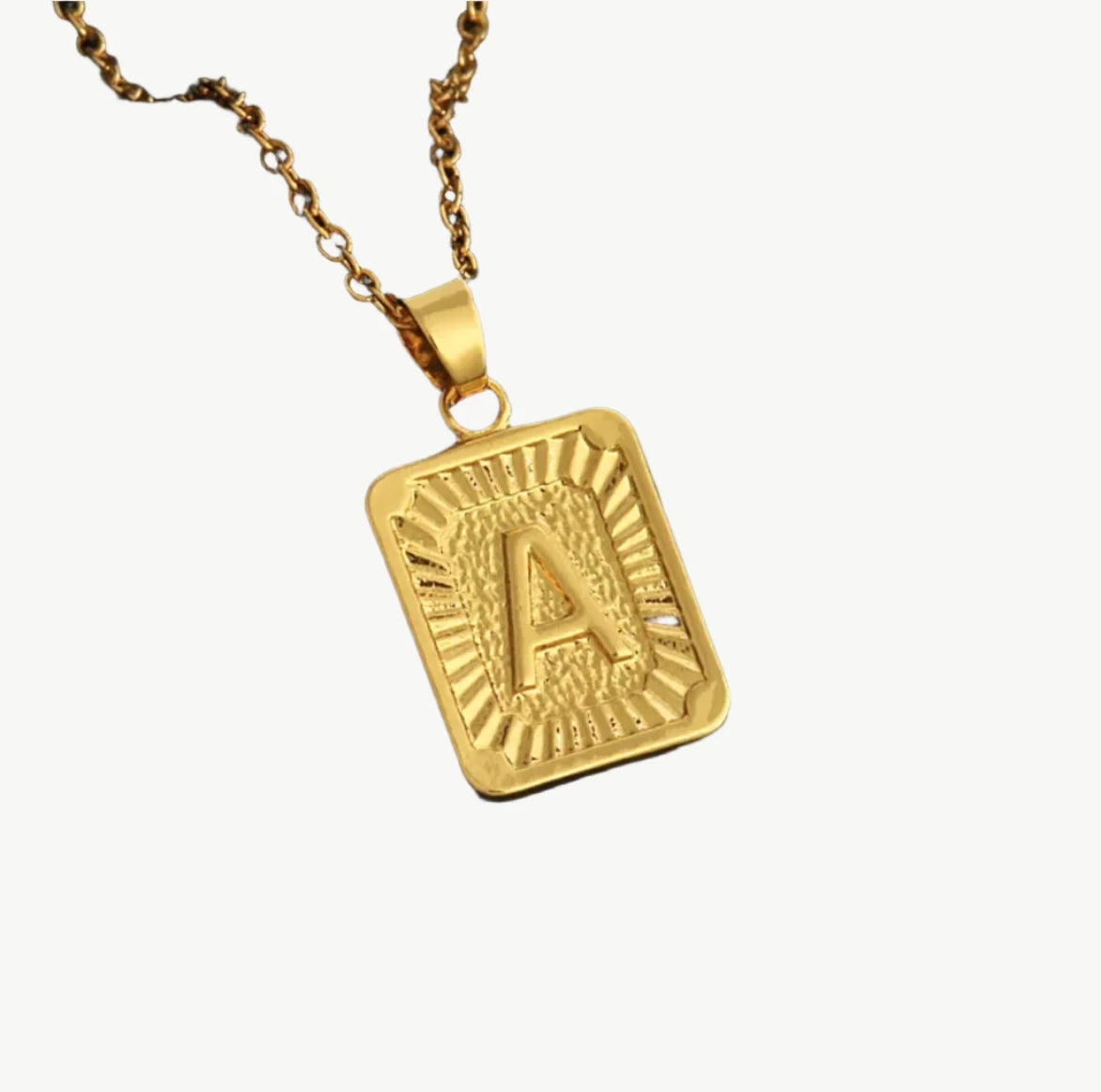 Vintage Gold Letter Pendant Necklace