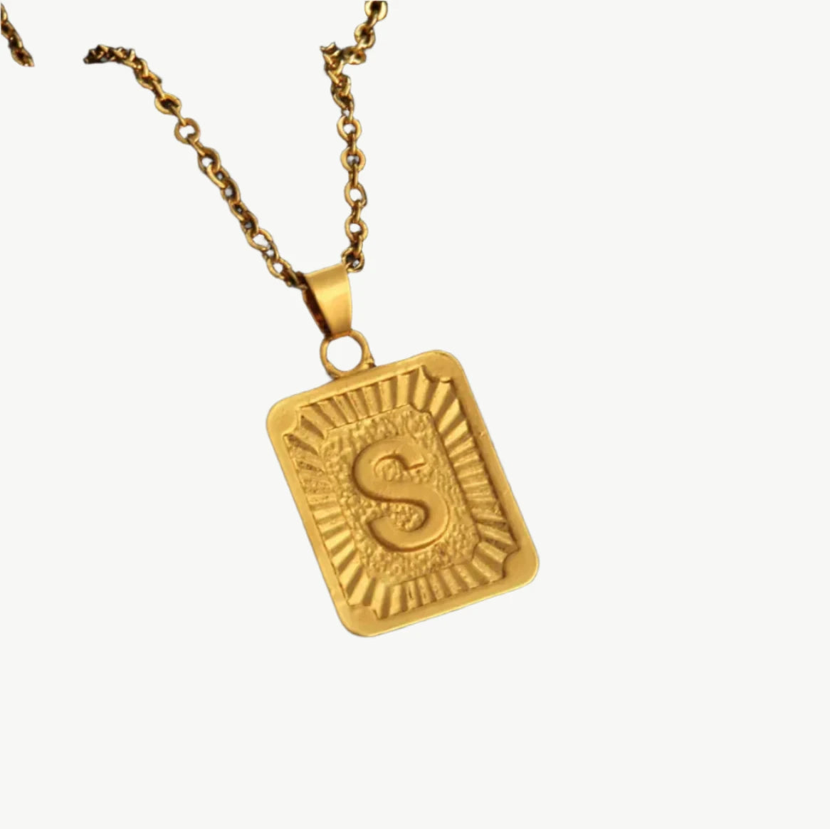 Vintage Gold Letter Pendant Necklace