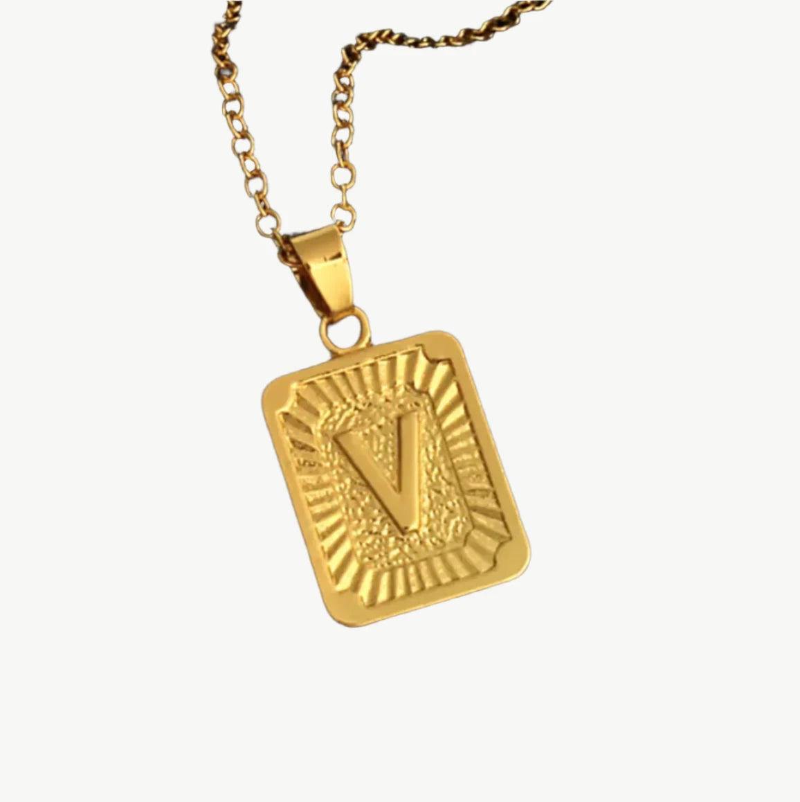 Vintage Gold Letter Pendant Necklace