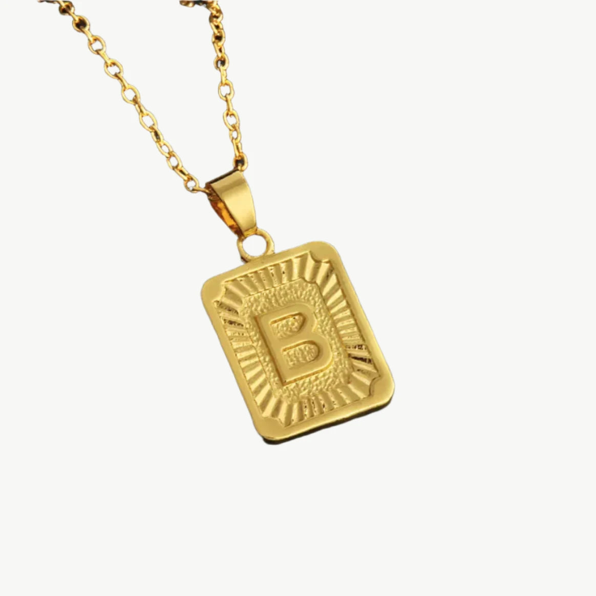 Vintage Gold Letter Pendant Necklace