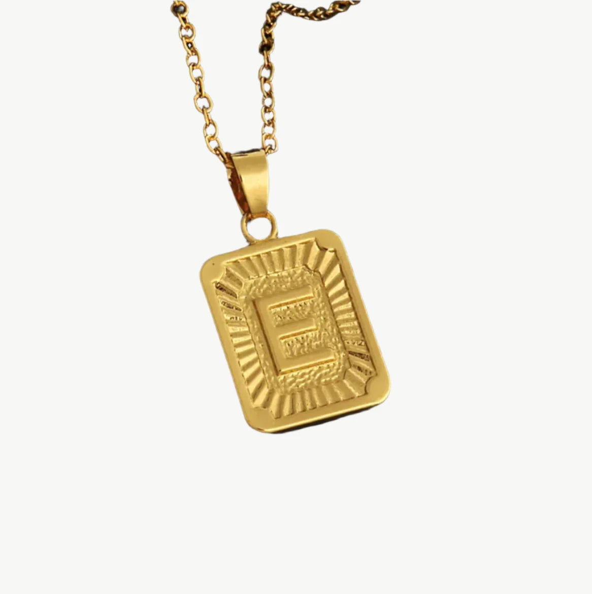 Vintage Gold Letter Pendant Necklace