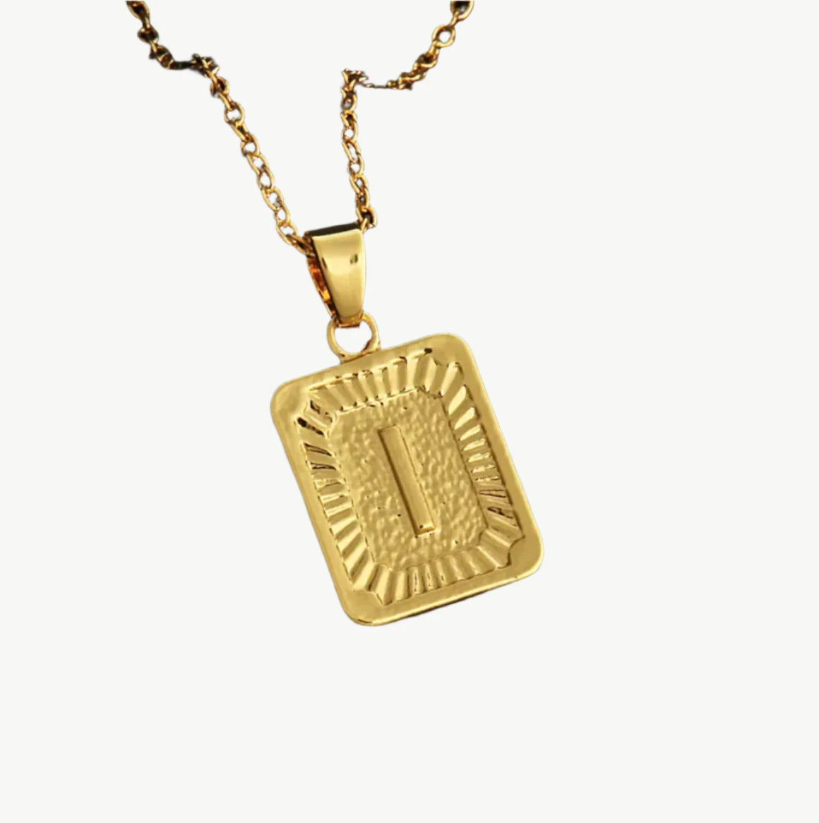 Vintage Gold Letter Pendant Necklace