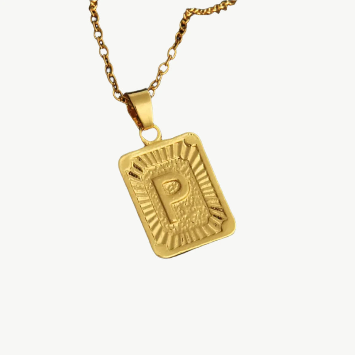 Vintage Gold Letter Pendant Necklace