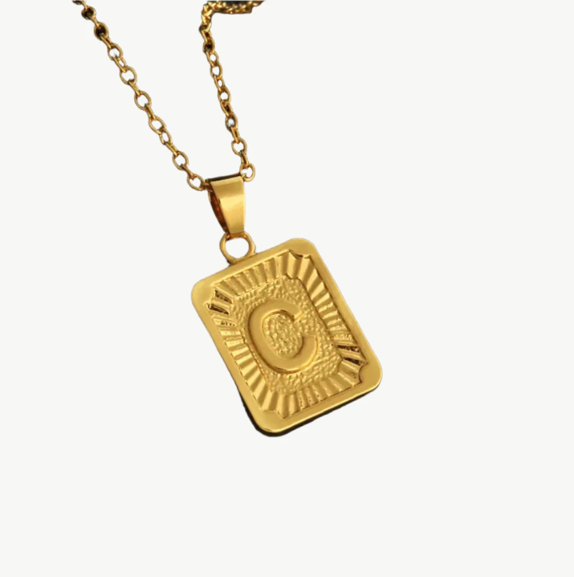 Vintage Gold Letter Pendant Necklace