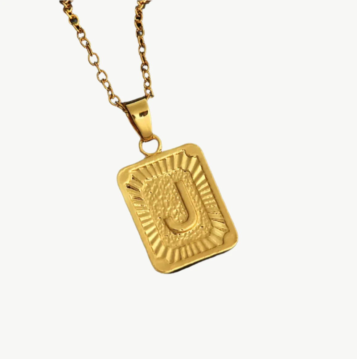 Vintage Gold Letter Pendant Necklace