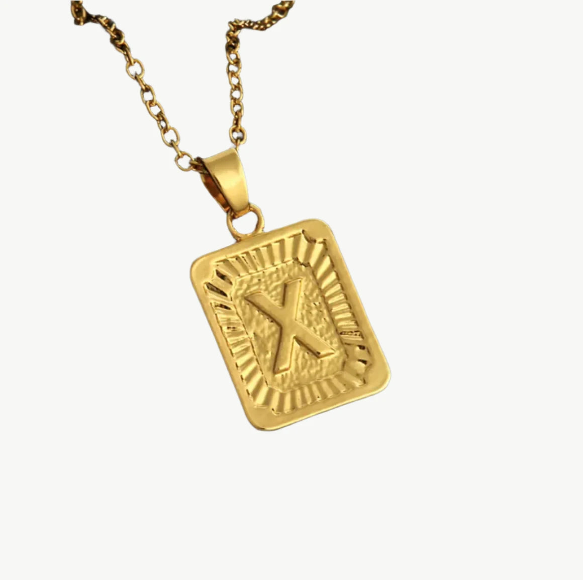 Vintage Gold Letter Pendant Necklace