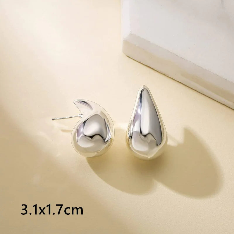 Stainless Steel Hollow Drop Earrings