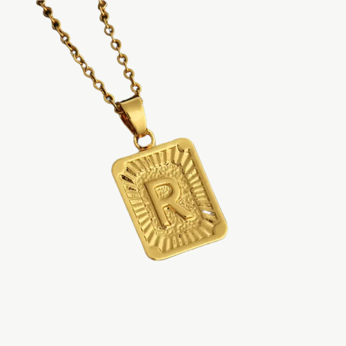 Vintage Gold Letter Pendant Necklace