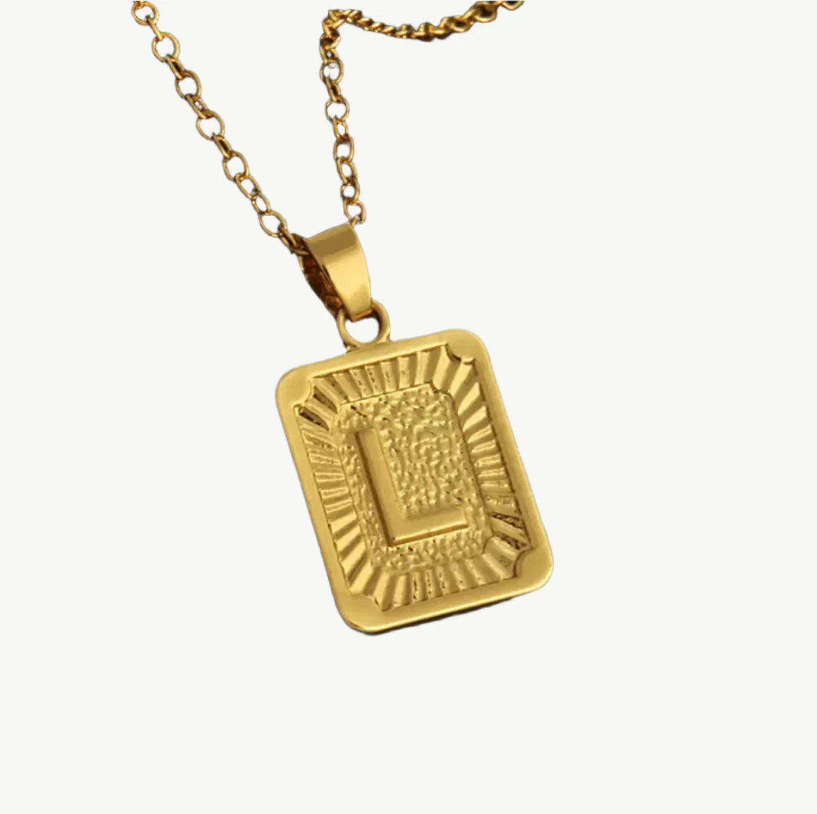 Vintage Gold Letter Pendant Necklace