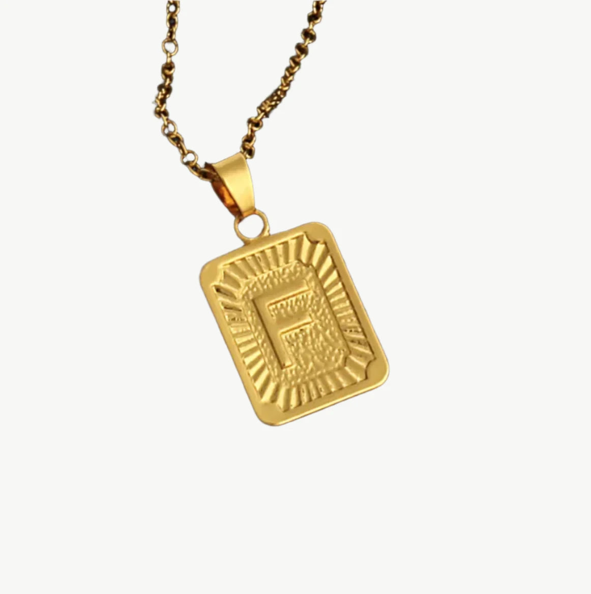 Vintage Gold Letter Pendant Necklace