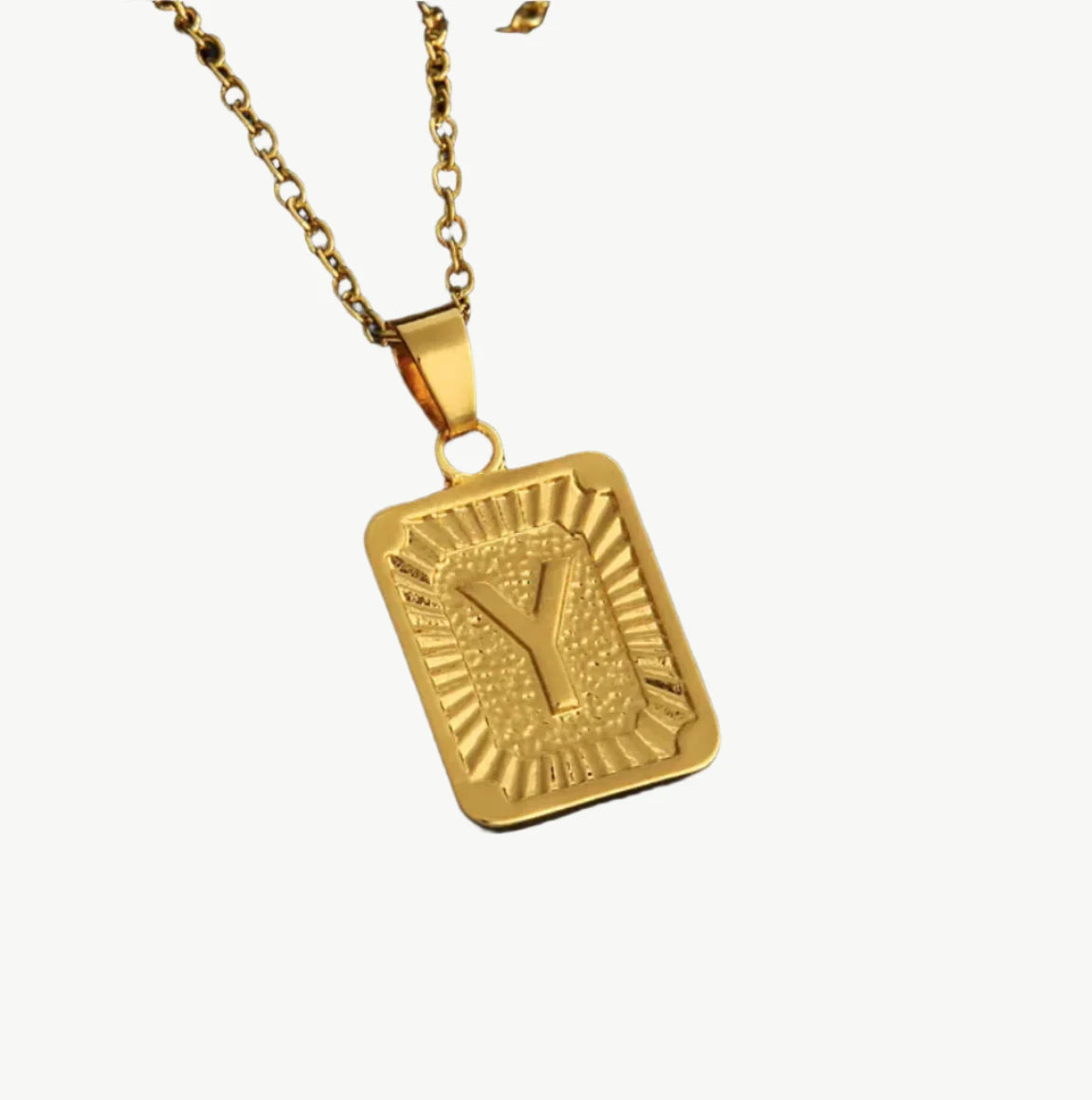 Vintage Gold Letter Pendant Necklace