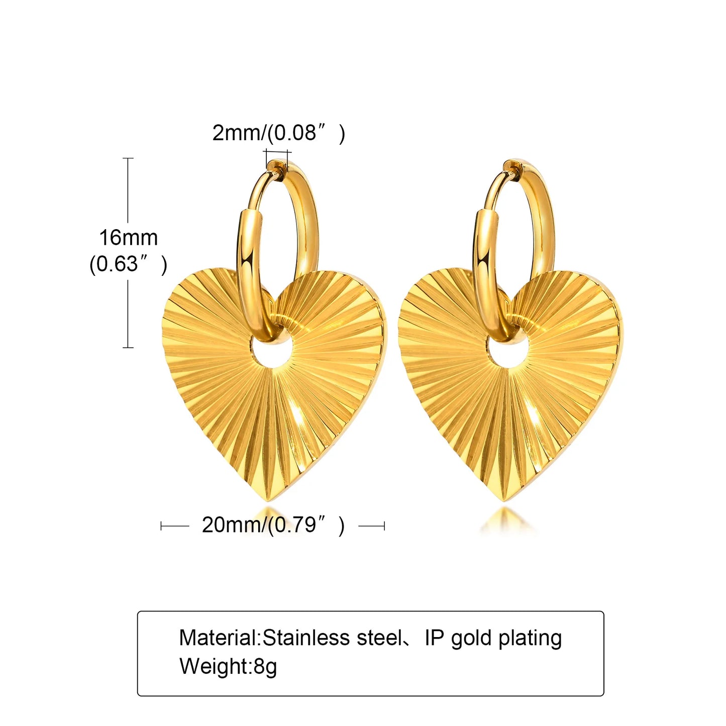 Heart Huggie Hoop Earrings