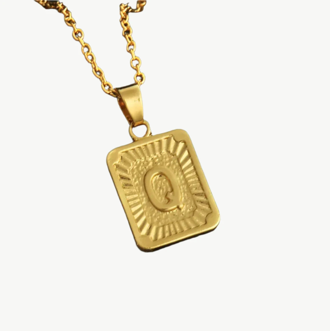 Vintage Gold Letter Pendant Necklace