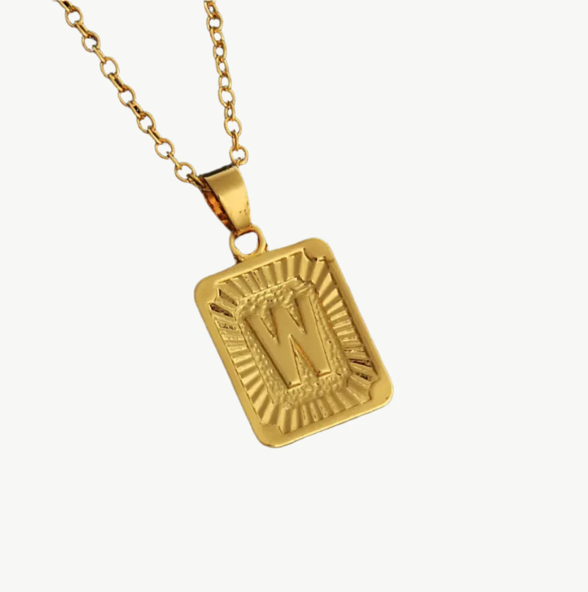 Vintage Gold Letter Pendant Necklace