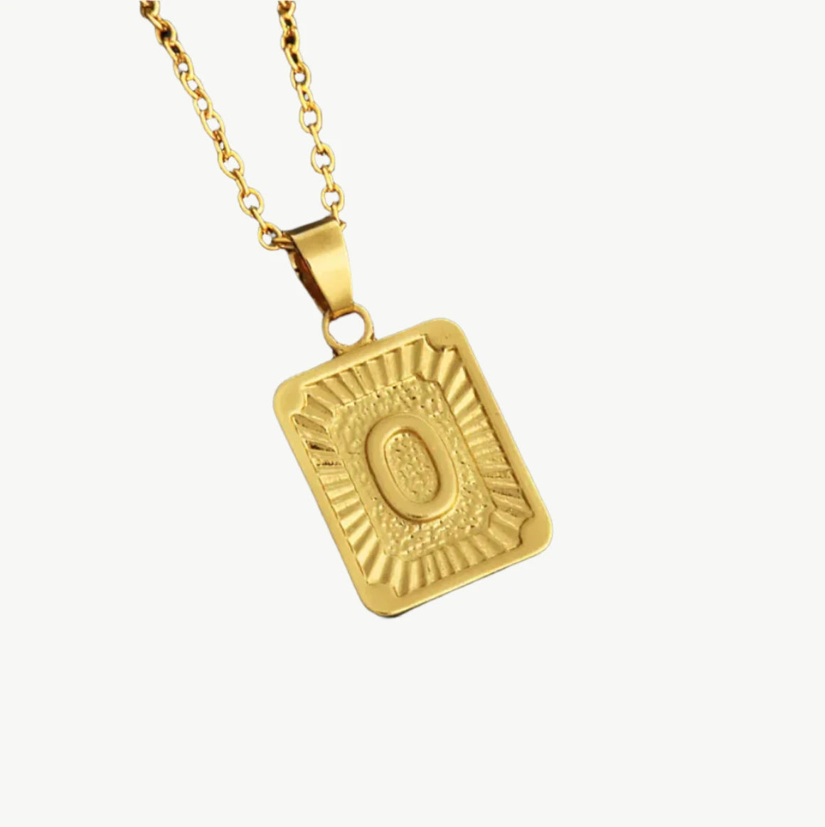 Vintage Gold Letter Pendant Necklace