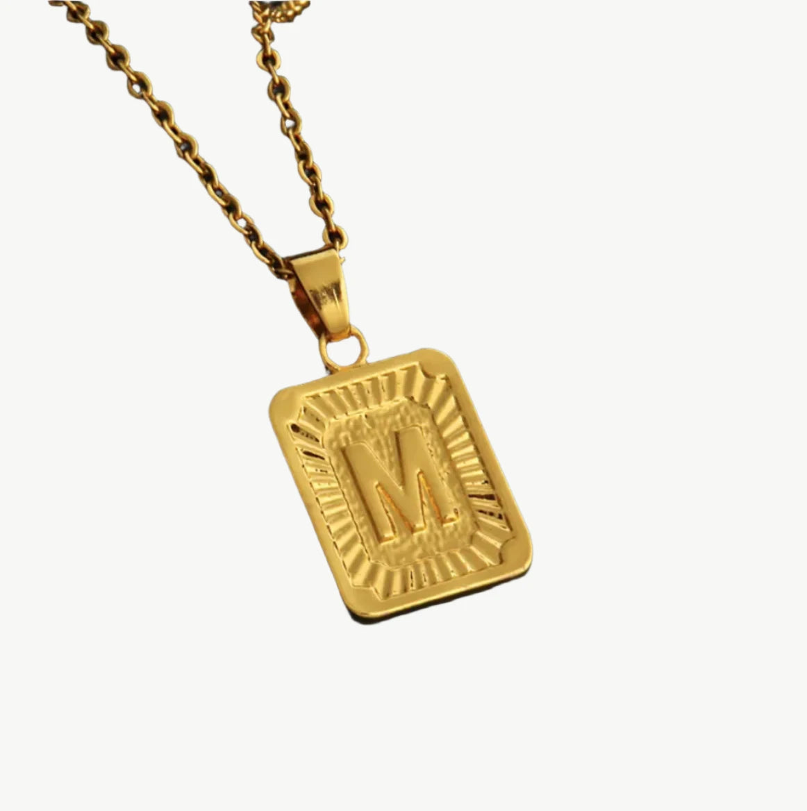 Vintage Gold Letter Pendant Necklace