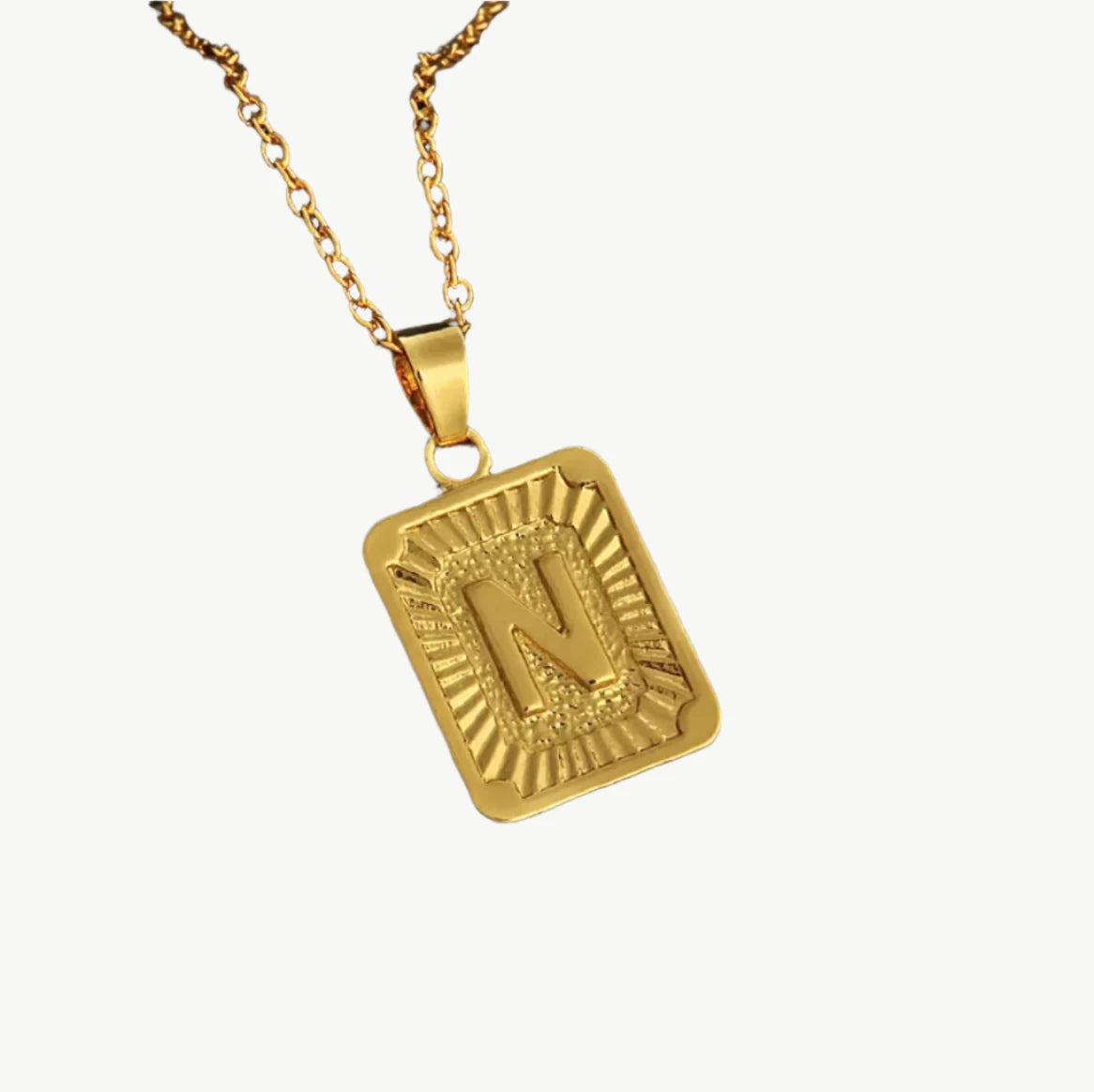 Vintage Gold Letter Pendant Necklace