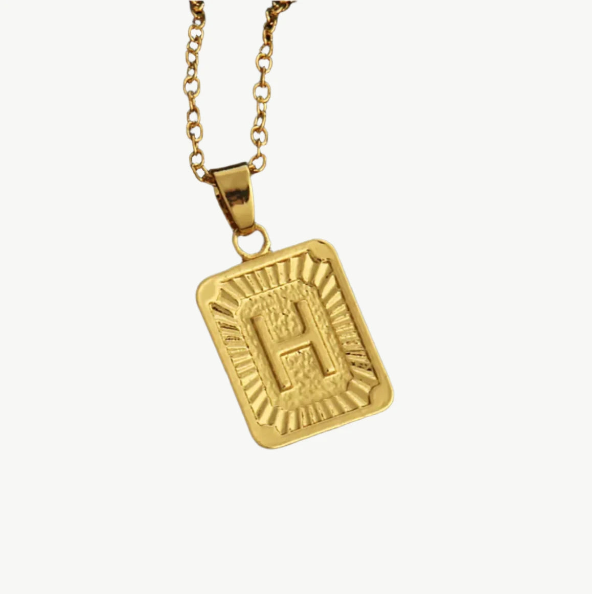 Vintage Gold Letter Pendant Necklace